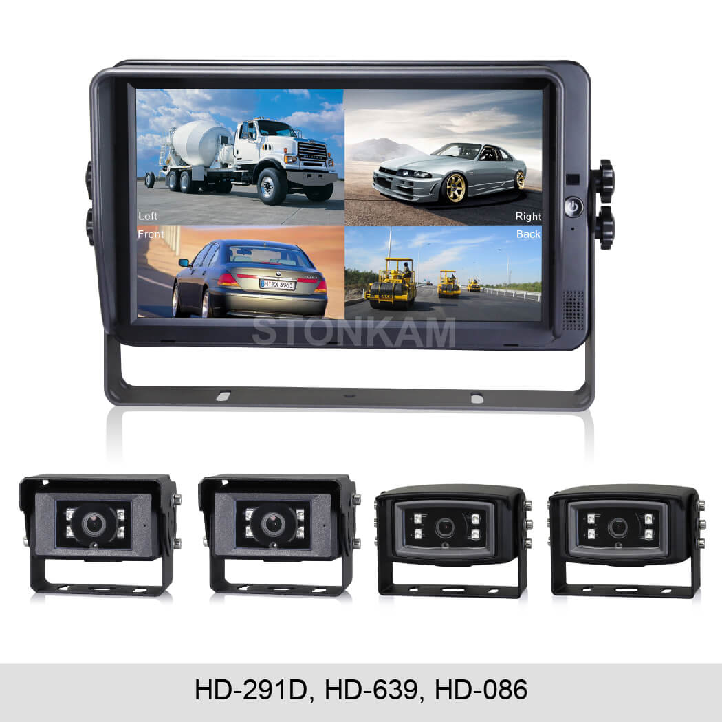 10.1 inch Quad View Digital Color Monitor System with Touch Screen