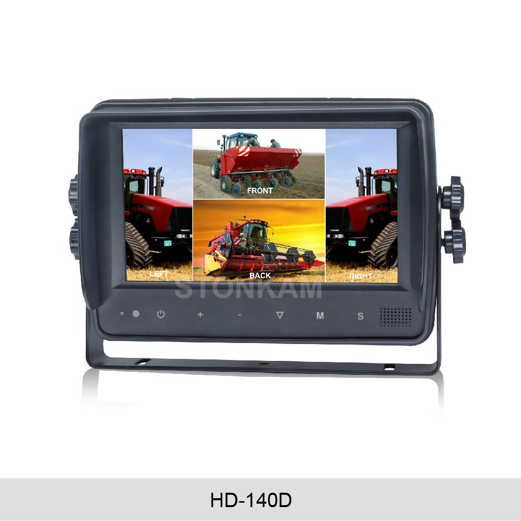 7 Inch Touchscreen Waterproof HD Quad-view Vehicle Monitor