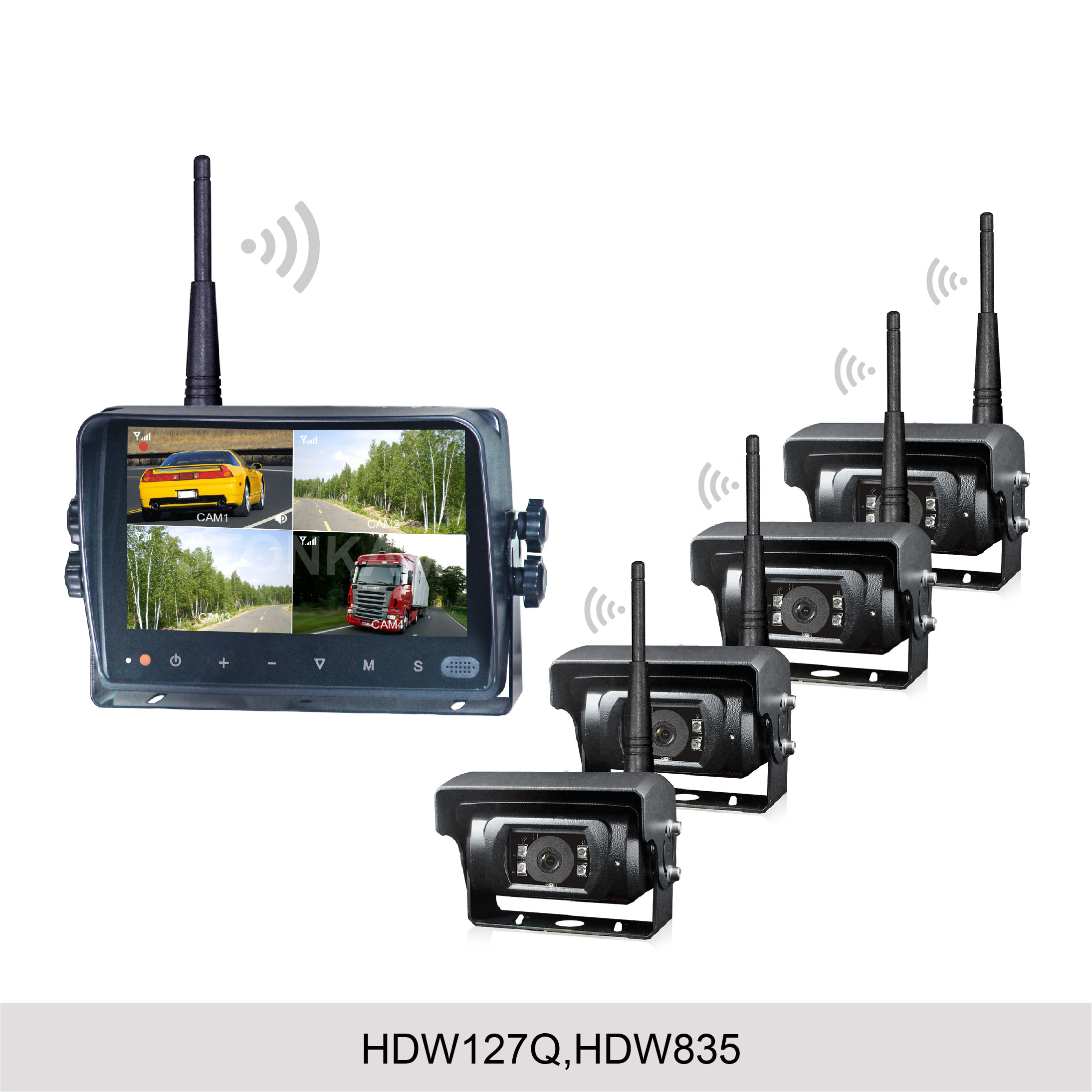 7 inch HD 2.4GHz Digital Wireless Vehicle  Monitor System