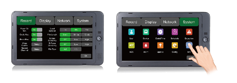 waterproof dvr-touch screen monitor