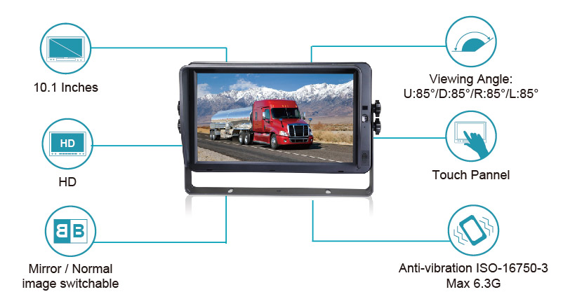 10.1-inch HD Rearview Monitor for truck
