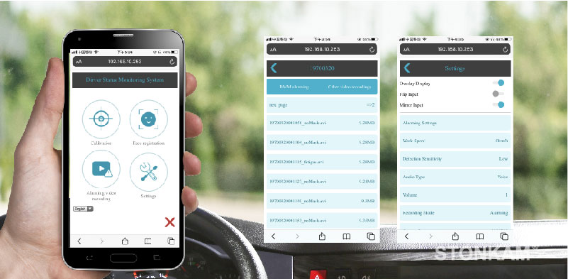 Driver Fatigue Monitoring System-Set Up on APP via WIFI